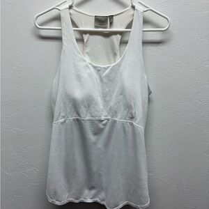 Athleta White Tank Top with Built in Bra - size L